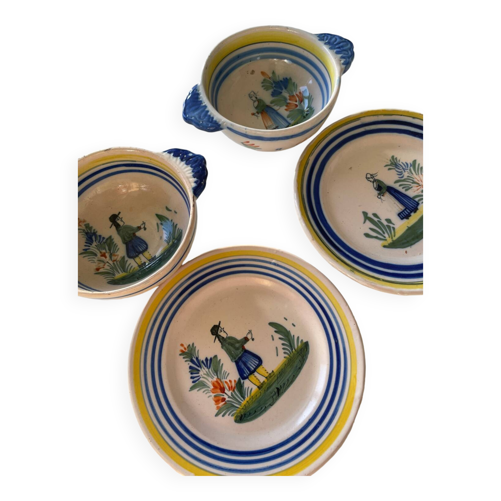 Complete service Henriot Quimper bowls and plates