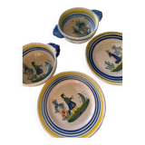 Complete service Henriot Quimper bowls and plates