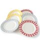 6 multicolored Digoin flat plates