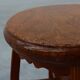 French Antique round stool in oak with nice patina, ca. 1850