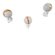 3x vintage (1980s) wall lamps GuRo – glass