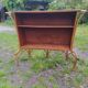 Vintage rattan bar with 1960s earthenware tile decor with 2 stools