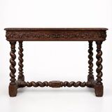 Table / desk style Henri II solid oak