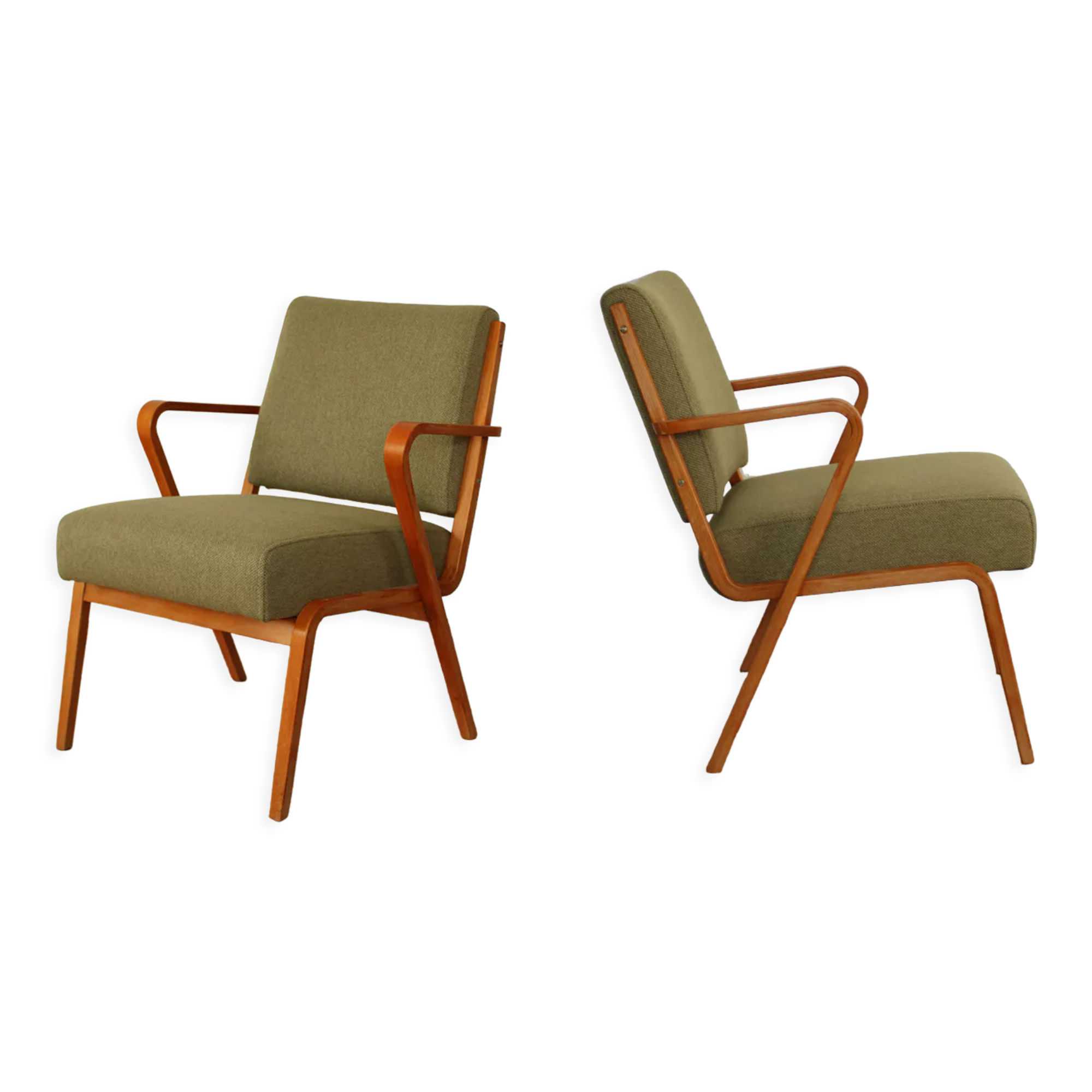 German Vintage Armchair Pair By Selman Selmanagic For Veb Deutsche Werkstätten Hellerau, 1960s