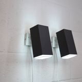 Pair of grey and white wall sconces by Preben Dahl for H. F. Belysning, 1960s