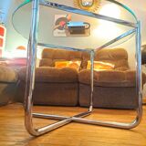 Van Der Rohe Italy Bauhaus' MR coffee table, occasional glass/chromed steel
