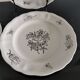 Dessert plates in half Luneville porcelain, black decor