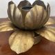 Pair of vintage gold metal flower wall lights