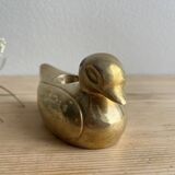 Brass duck candle holder