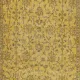 Vintage Handmade Turkish Wool Area Rug Overdyed in Yellow for Contemporary Interiors