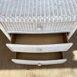 80s rattan chest of drawers