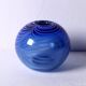 Vintage Lithuanian Art Glass Vase / Blue Stripe Design / Žilys Algimantas