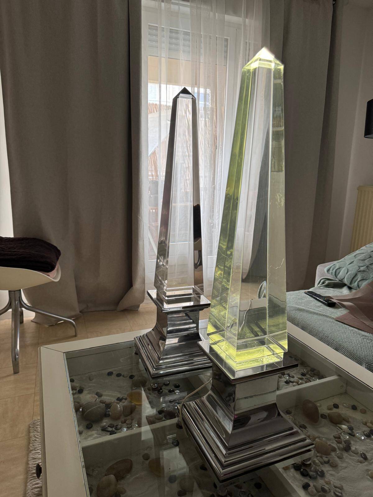 Pair of obelisk lamps by Sandro Petti for Maison Jansen — Circa 1970