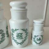 Set of opaline pots