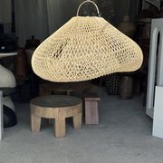Suspension or rattan lampshade in the shape of a cloud or flattened bubble D60 H35