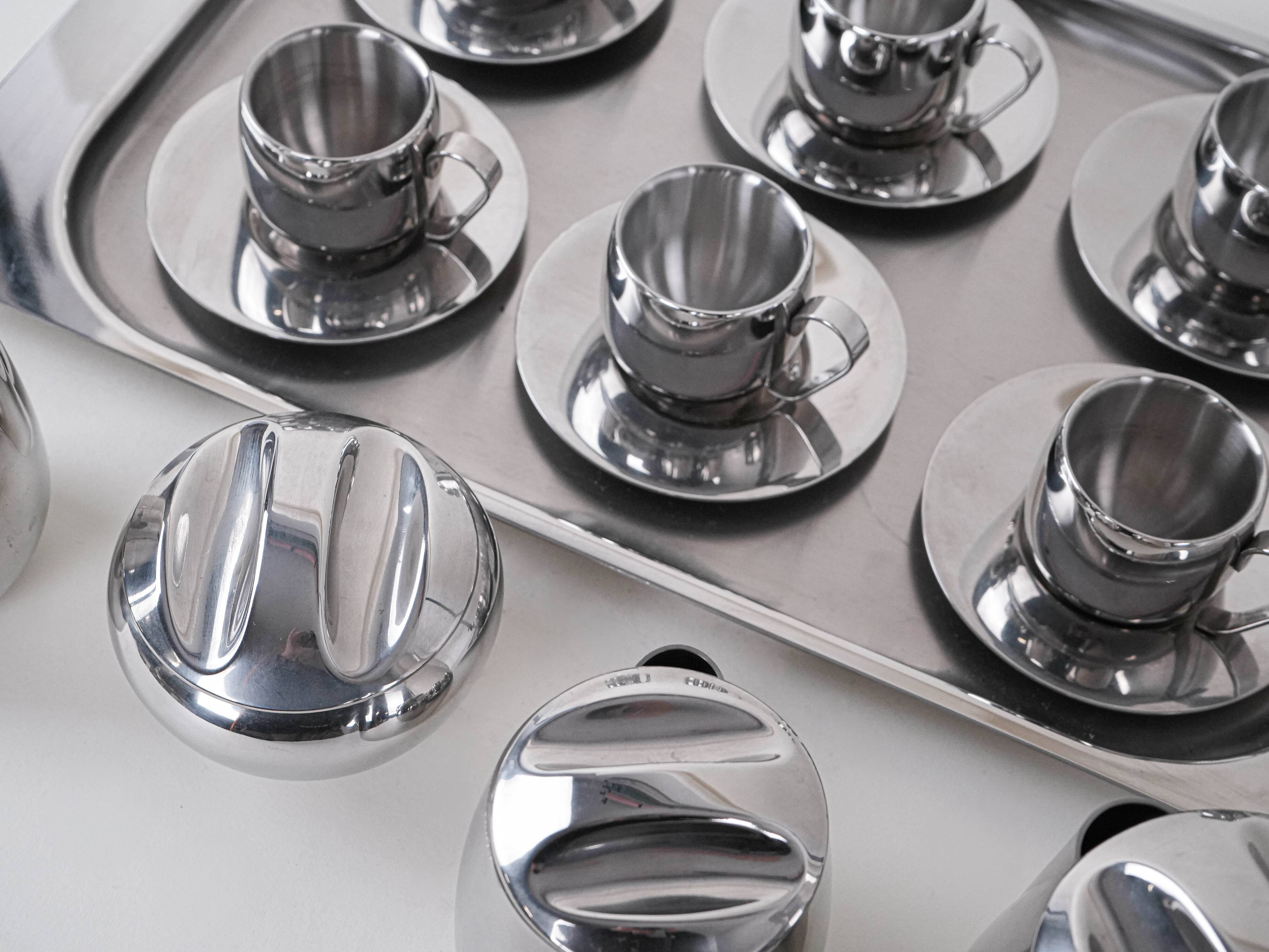 Coffee and tea set, Italian design, 1980s, made in Italy