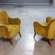 Pair of chairs 50s 60s Design original Italian gold