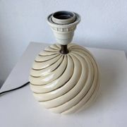 Lampe de table sphérique céramique ivoire et or Barbi