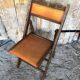 Chaise Pliante Bois + Assise & Dossier Skaï Orange Vintage