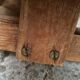 Vintage folding garden table in pine, mid-20th century.
