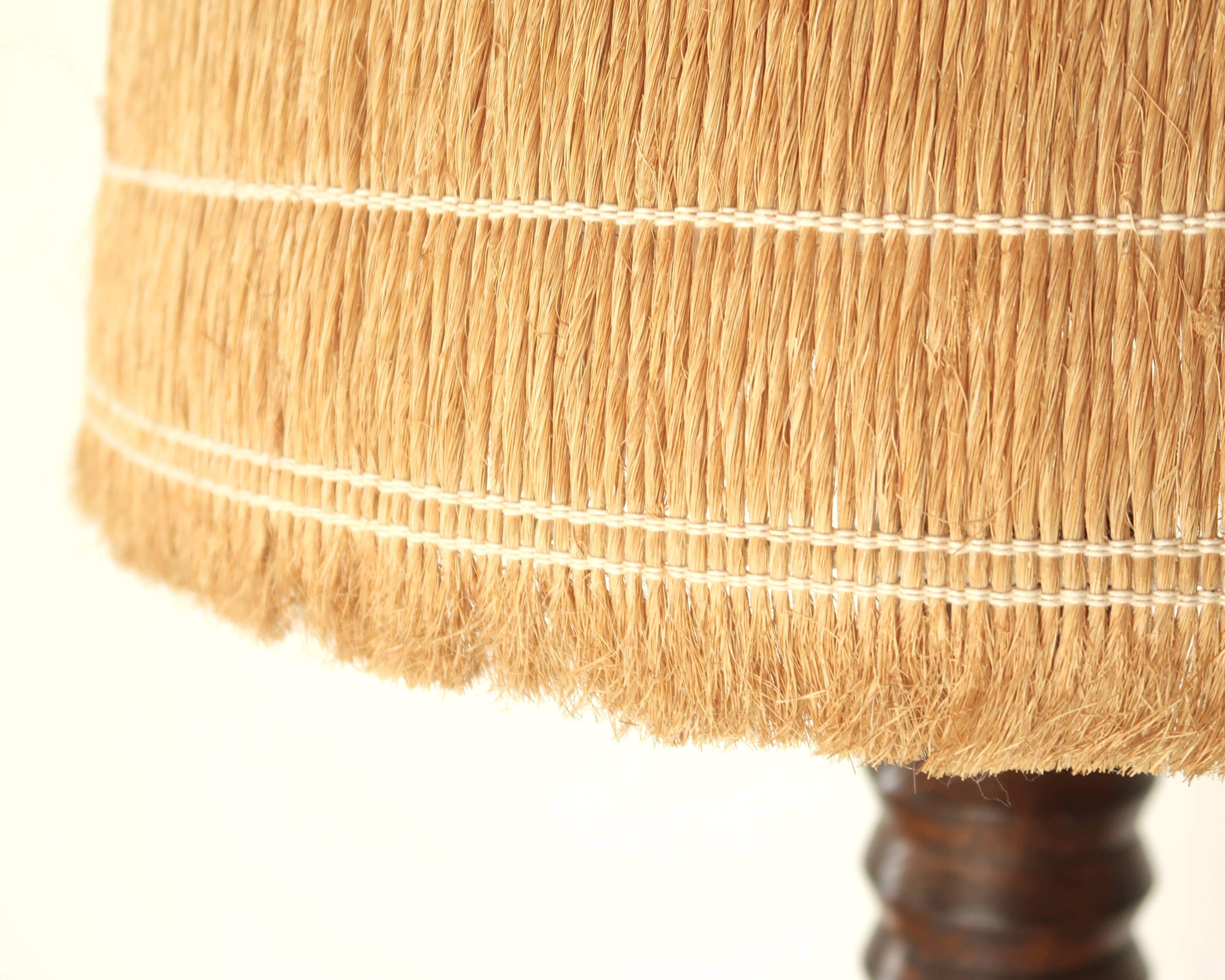 Wooden column floor lamp by Charles Dudouyt, 1940s