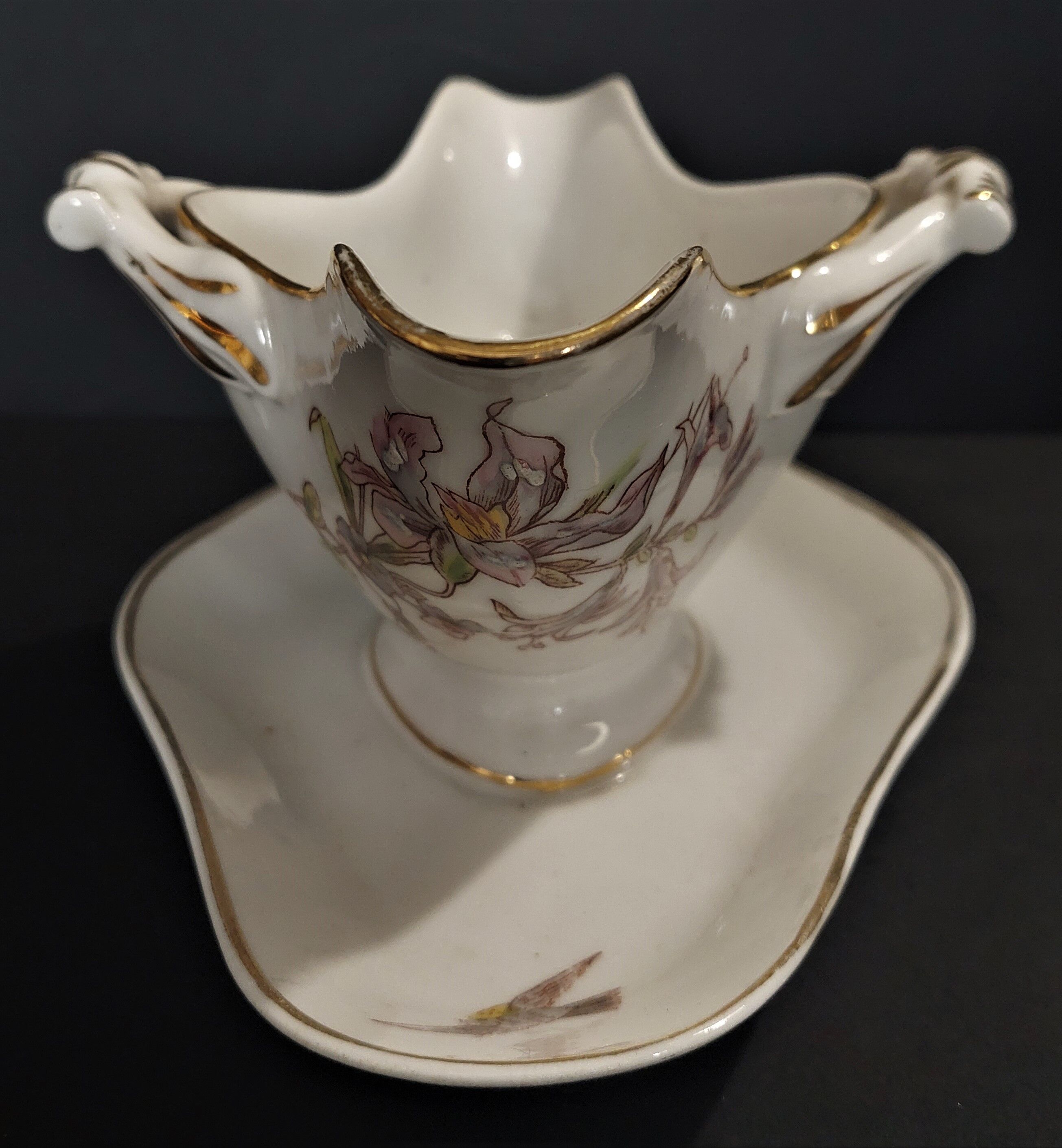 Saucière in porcelain of paris early twentieth century