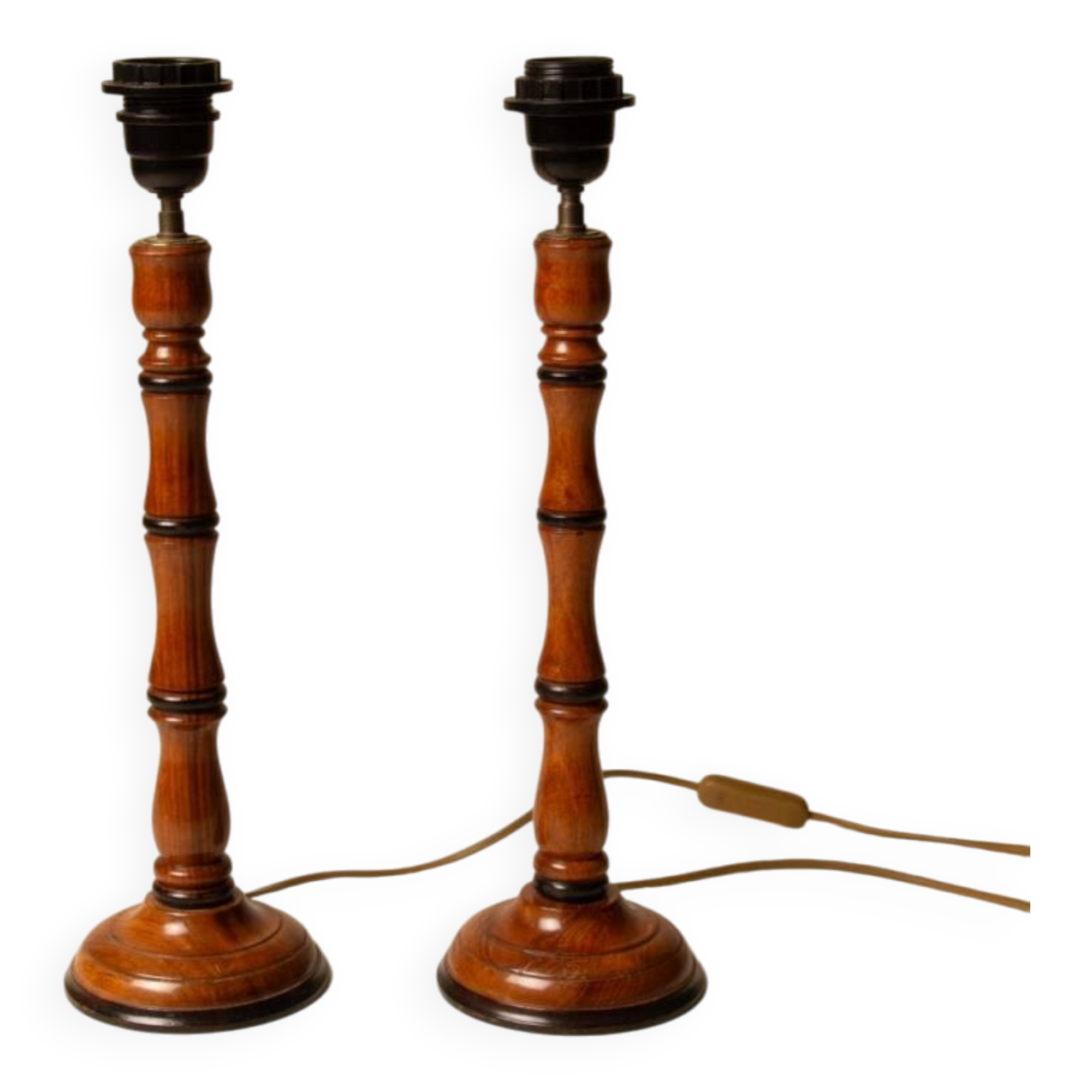 Pair of faux bamboo lamp bases