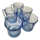 5 transparent blue Duralex mugs – French manufacturing