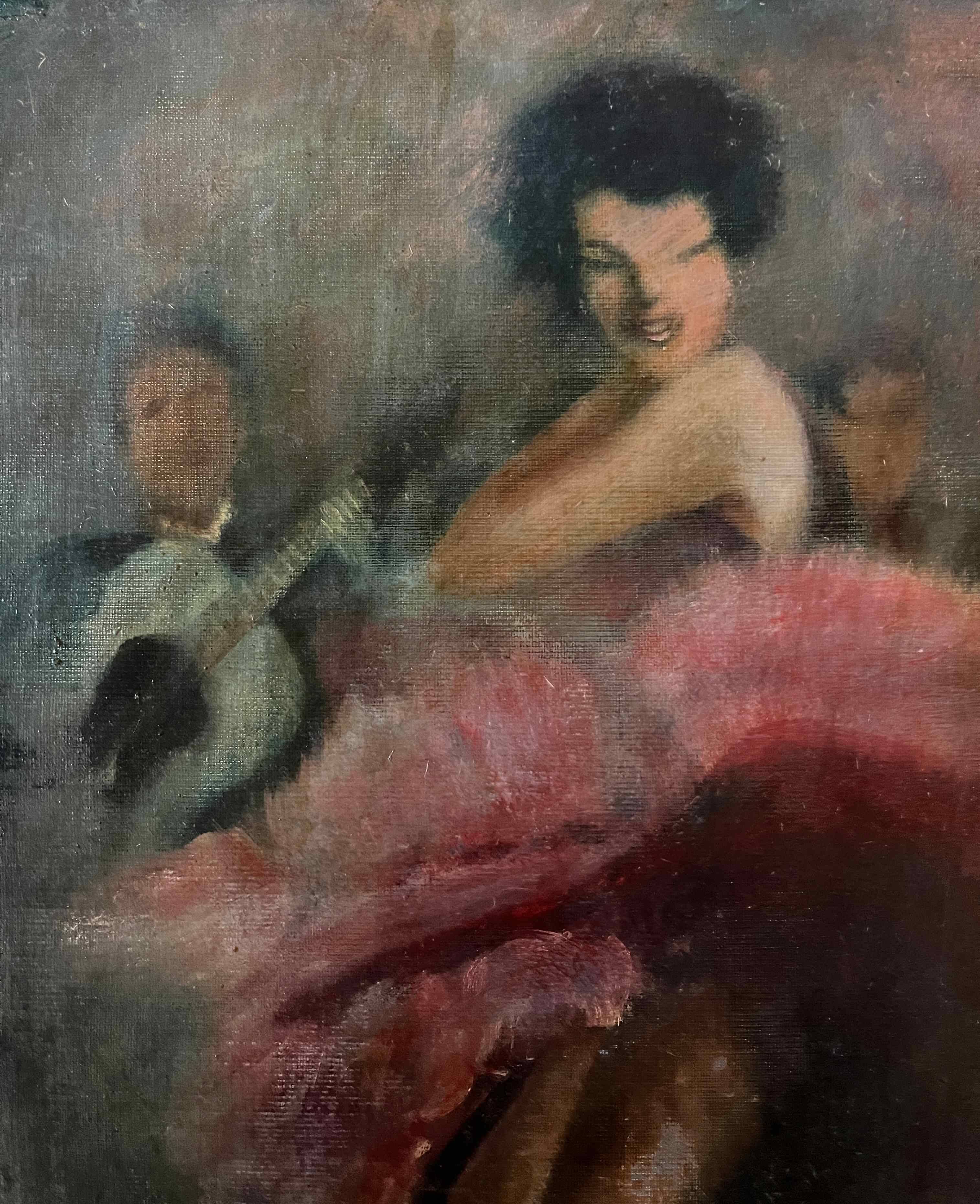HST/P painting "Flamenco Dancer" signed (to be deciphered)