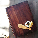 Flat wooden log board and handles