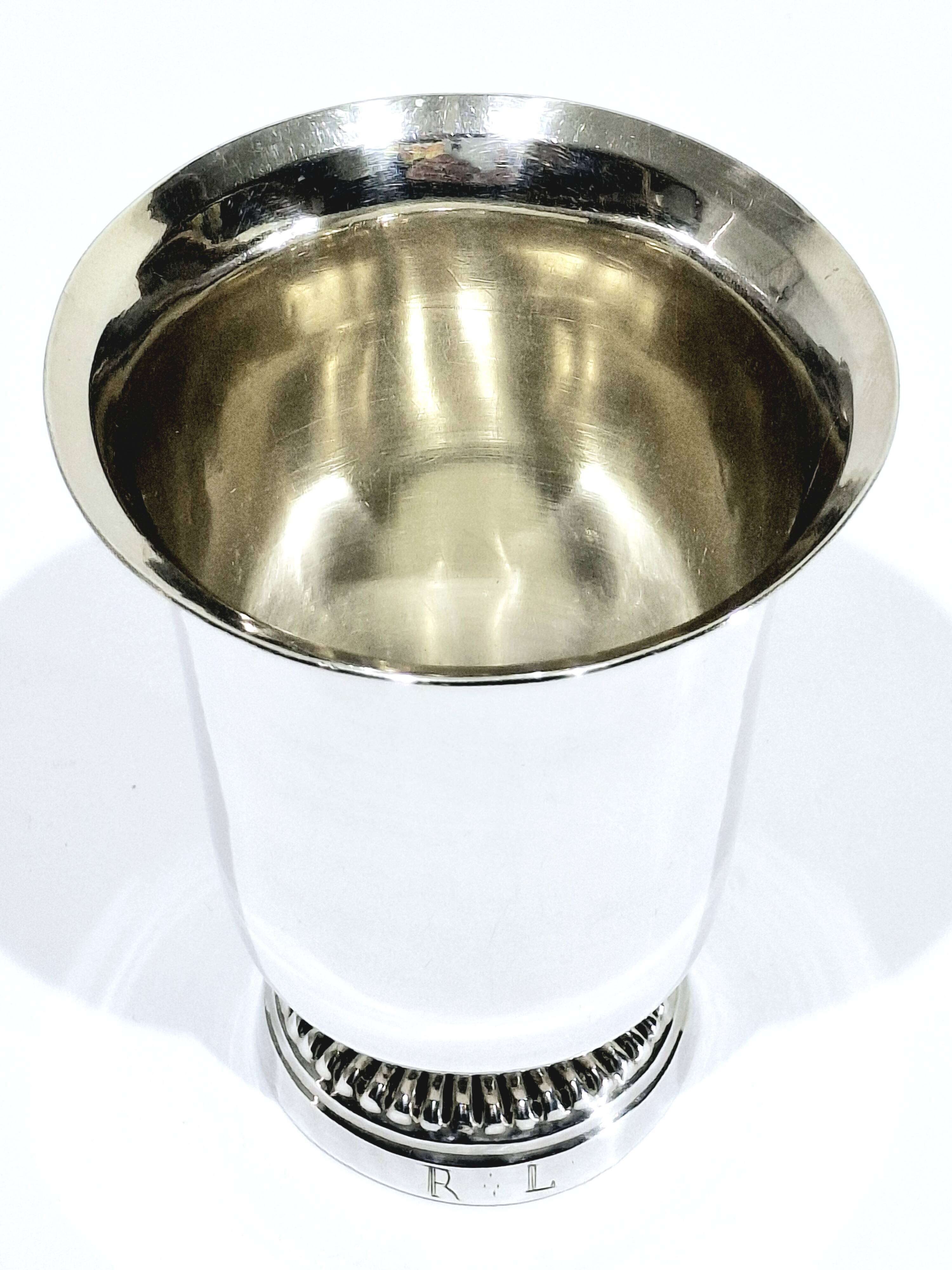 Sterling Silver Cup with Pedestal and Second Rooster Hallmark