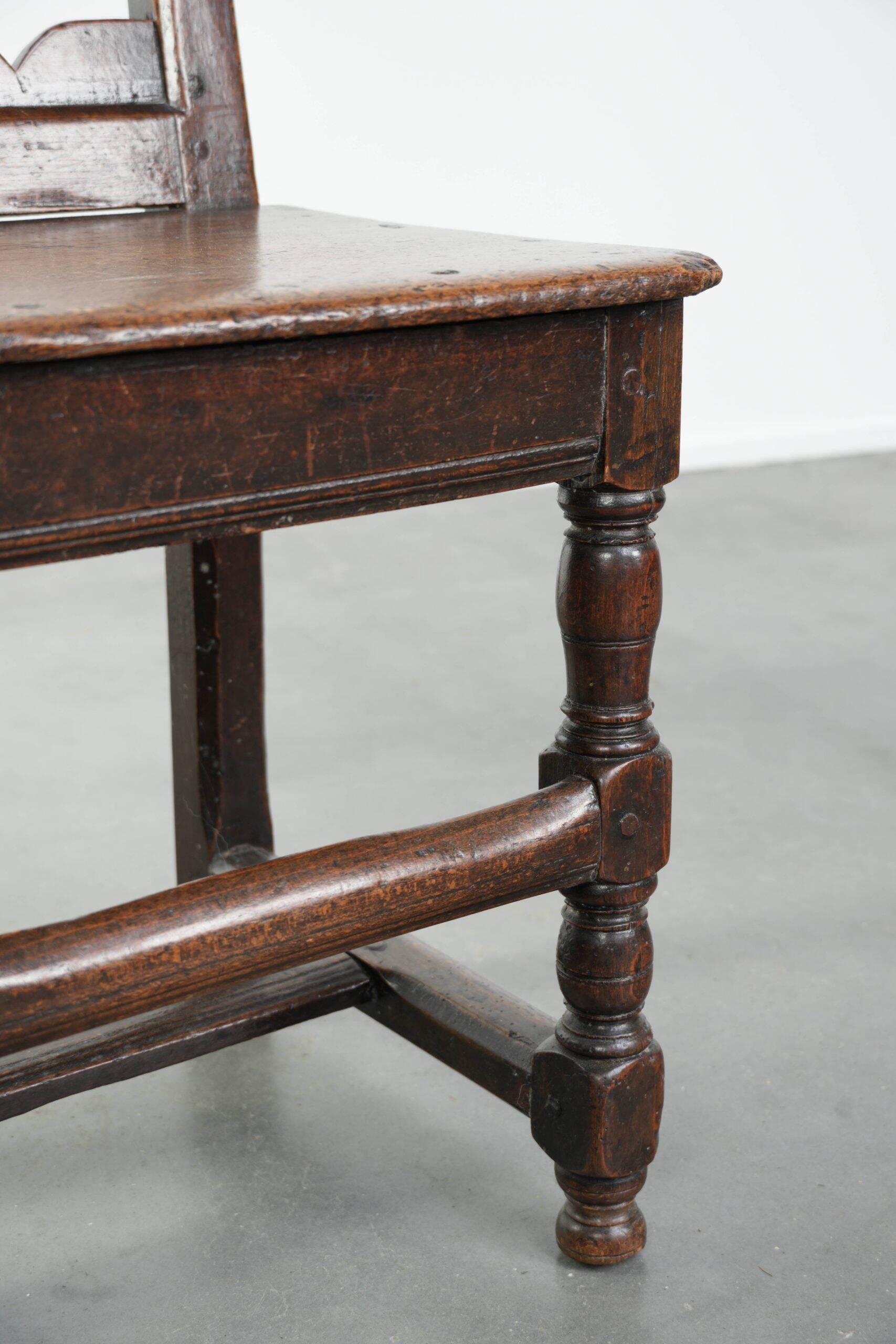 French antique Lorraine chair made of oak from the 18th century