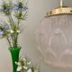 Vintage art deco globe pendant light in frosted glass