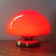 Vintage mushroom lamp in red opaline