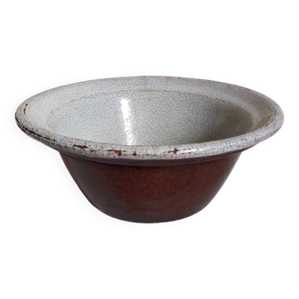 19th century enamelled earthenware salad bowl