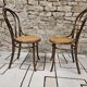 Pair of Thonet austria Nr 18 curved wood bistro chairs