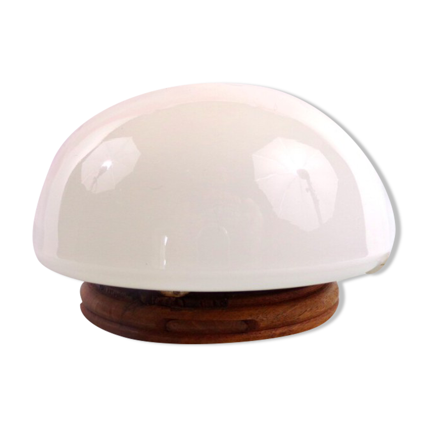 Opaline Scandinavian style bedside lamp on wood