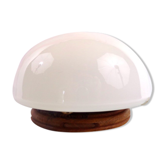Lampe de chevet style scandinave opaline sur bois