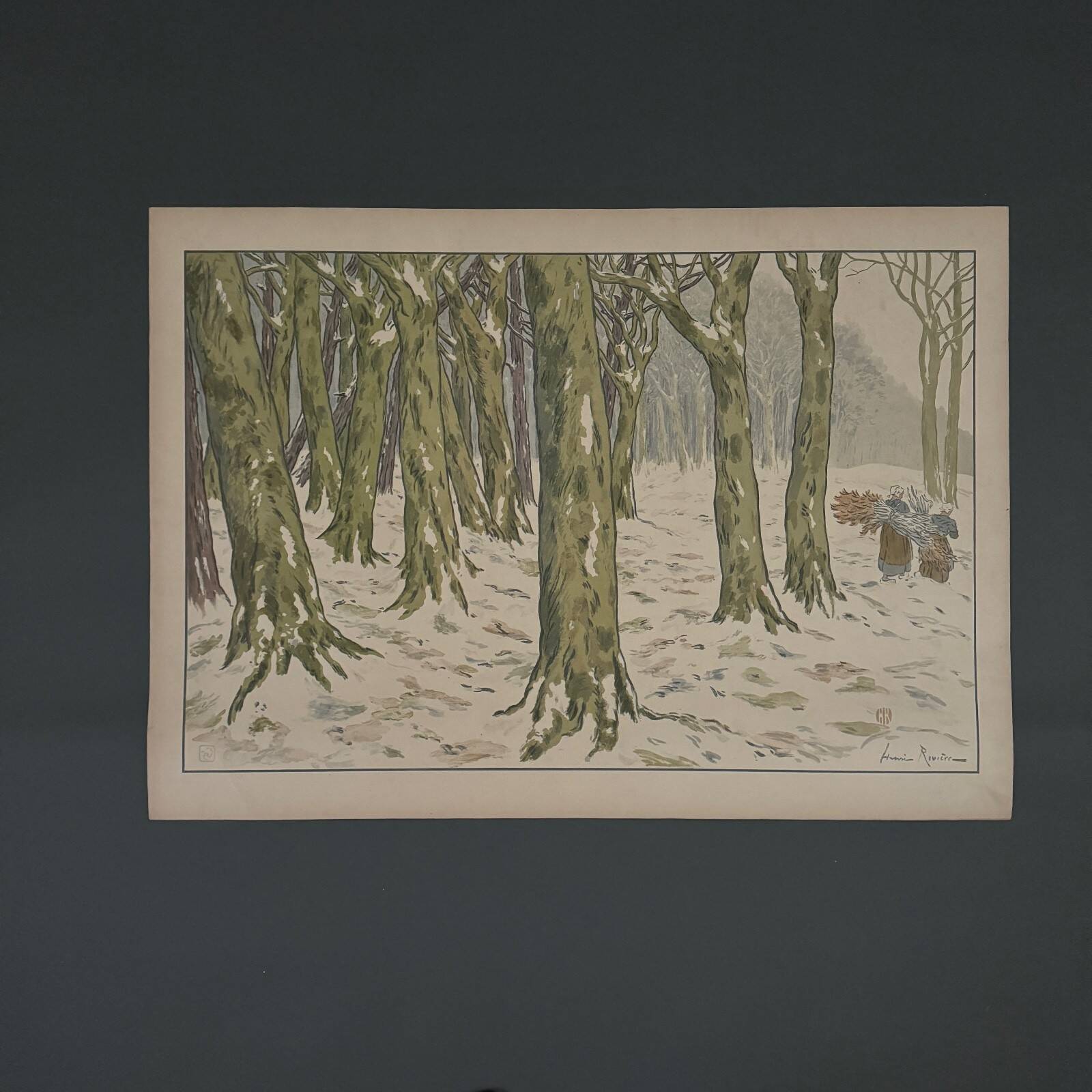 Lithograph by Henri Rivière The Aspects of Nature The Wood, Winter