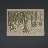Lithograph by Henri Rivière The Aspects of Nature The Wood, Winter
