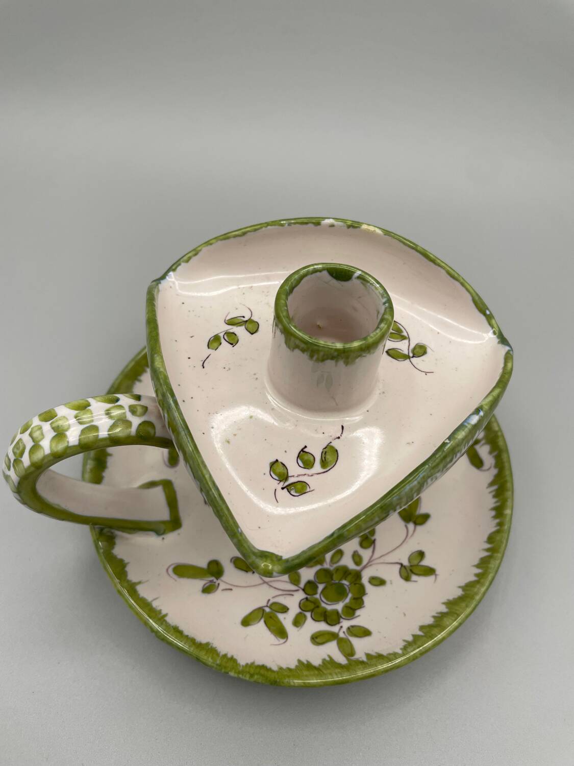 Martres-Tolosane hand candlestick, signed