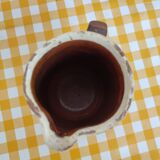 Pitcher in earthenware floral decoration XXth