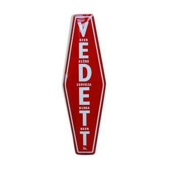 Tôle émaillée publicitaire pour la célèbre marque de bières belges Vedett