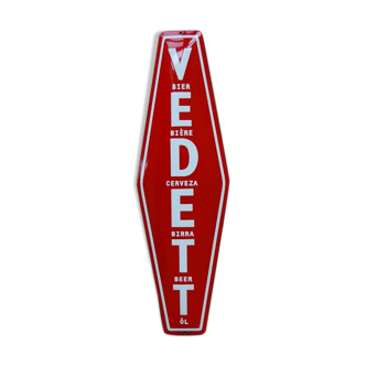 Advertising enamel sheet for the famous Belgian beer brand Vedett