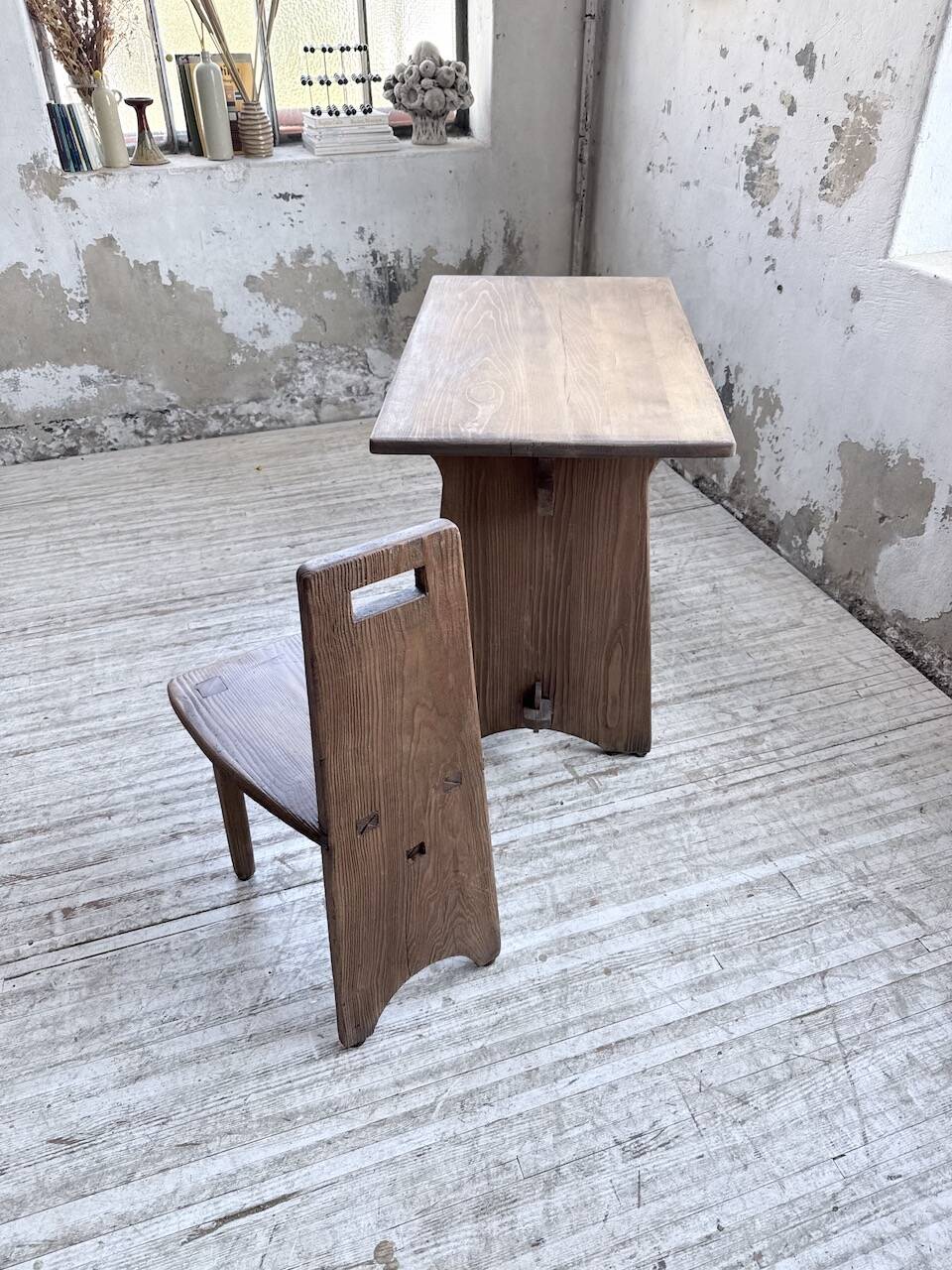 Brutalist office chair set from the 1950s.