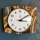 Clock silent rectangular vintage wall pendulum "Black ochre Jaz"