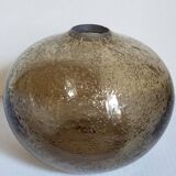 Vintage bubble-blown glass ball vase from riom france