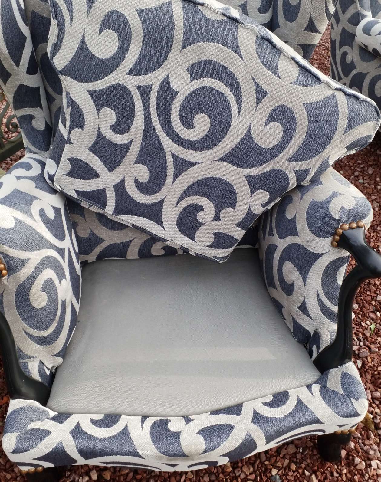 Pair of armchairs with ears