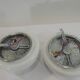 Vintage opaline ceiling lamp pair