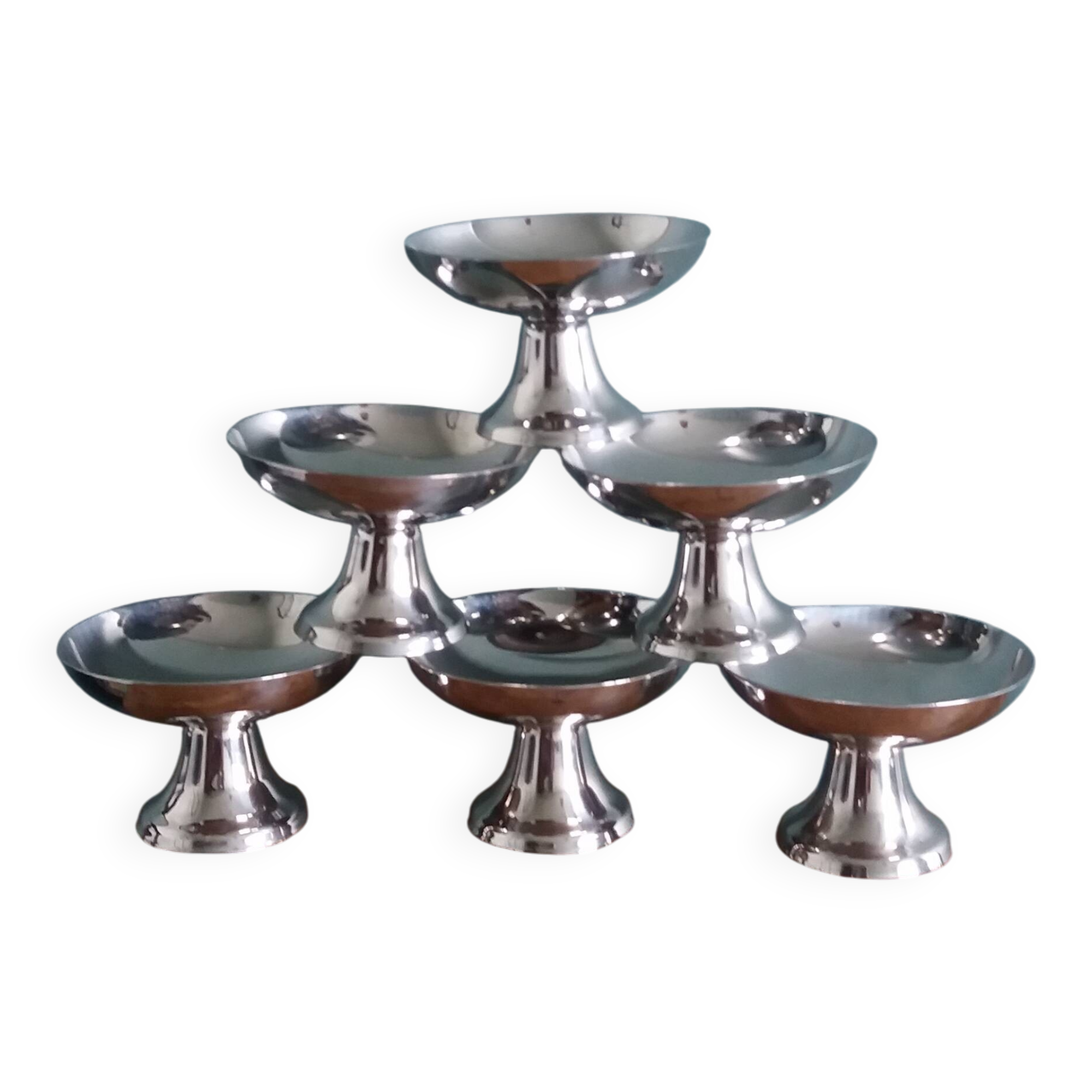 Guy Degrenne stainless steel ice cream cups